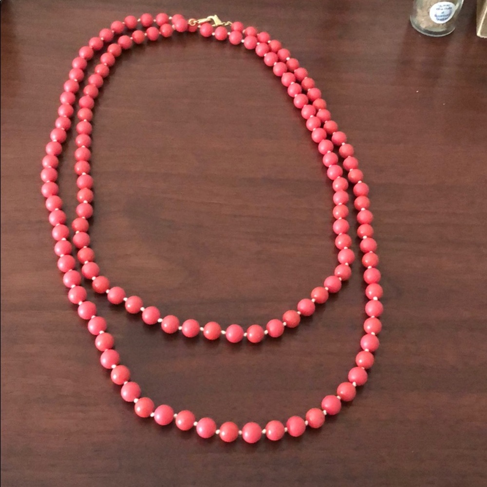 Stella and Dot Beaded Necklace in Coral